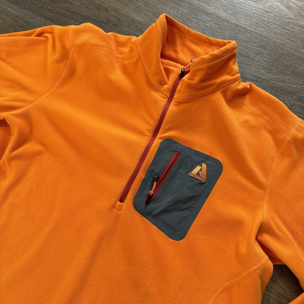 Eddie Bauer First Ascent Orange 1/4 Zip Fleece Pullover‎ Sz XLT